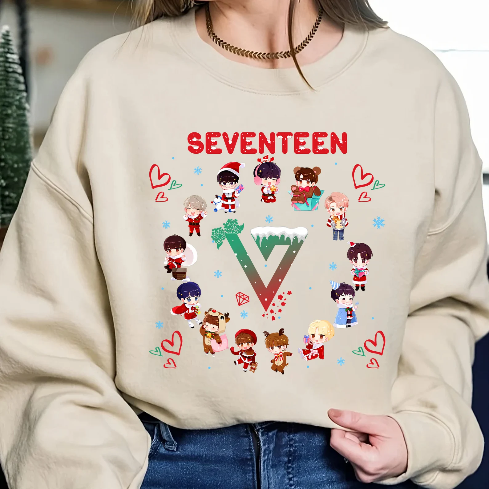 SEVENTEEN Members Cartoon Characters Sweatshirt  officialsvtshop