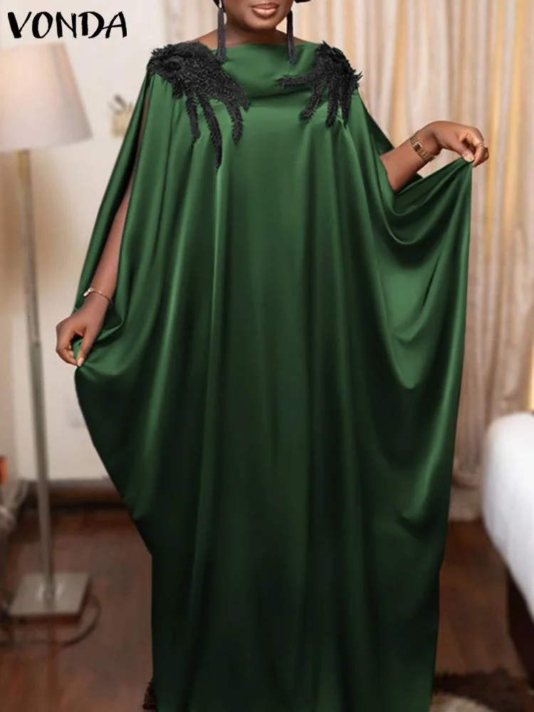 Kaftan Dress Bohemian Printed Sundress 2022 VONDA Women Sexy Sleeveless Party Long Maxi Dress Casual Vestido Robe Longue Femme