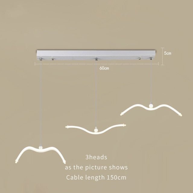 Modern LED Pendant Light For Living Room/Dining White Pendant Lamp For Coffee House Bedroom Suspension Acrylic Seagull Lighting
