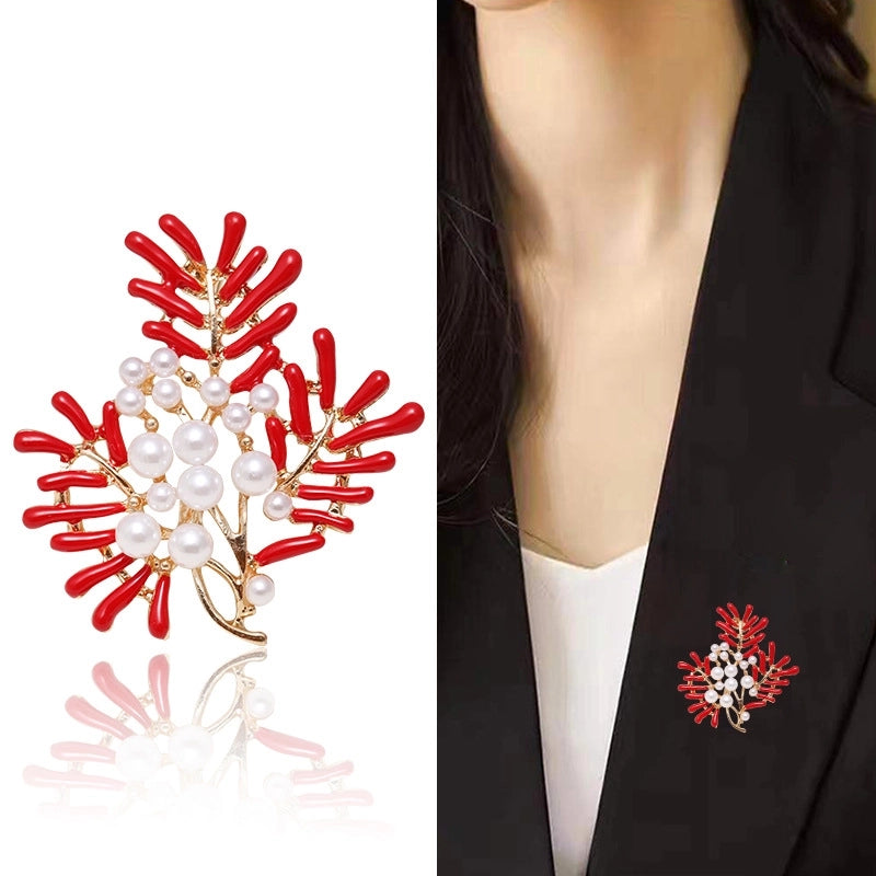 Minimalist Pin Coral Alloy Enamel Women’s Brooches