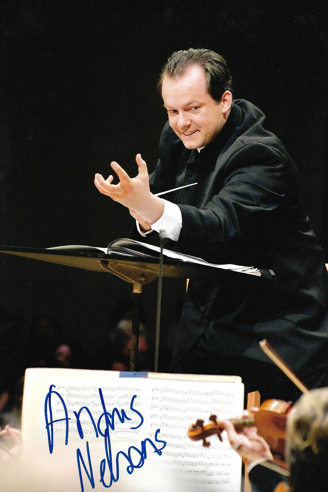 Andris Nelsons Conductor signed 8x12 inch Photo Poster painting autograph