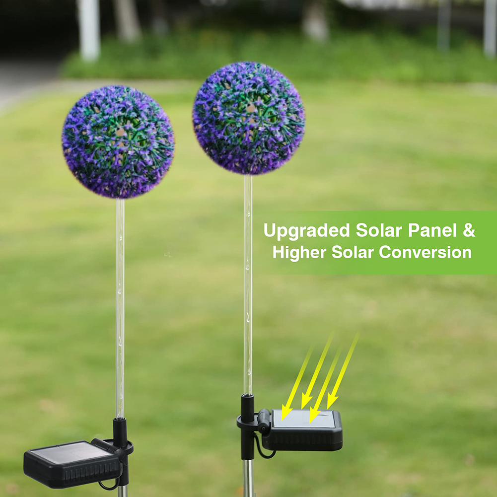 

2pcs LED Solar Light Dandelion Flower Ball Lawn Stake Lamp Garden Art Decor, 501 Original
