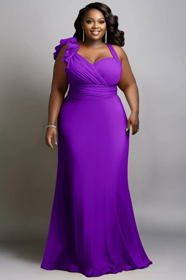 Purple plus size formal dresses best sale