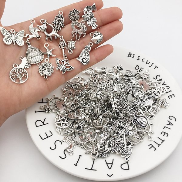 Vintage mixed 20/50 pieces alloy Tibetan silver metal animal bird pendant beads handmade DIY bracelet pendant necklace jewelry - Shop Trendy Women's Fashion | TeeYours