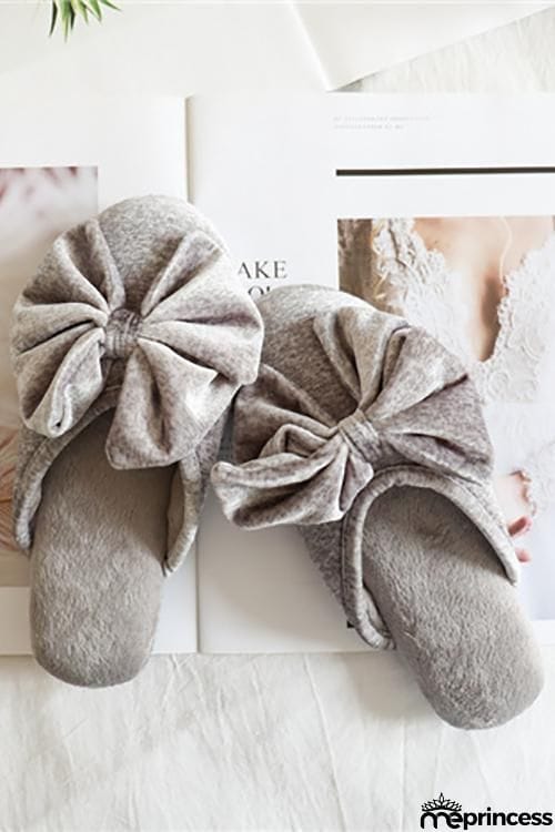Velvet Bow Slipper