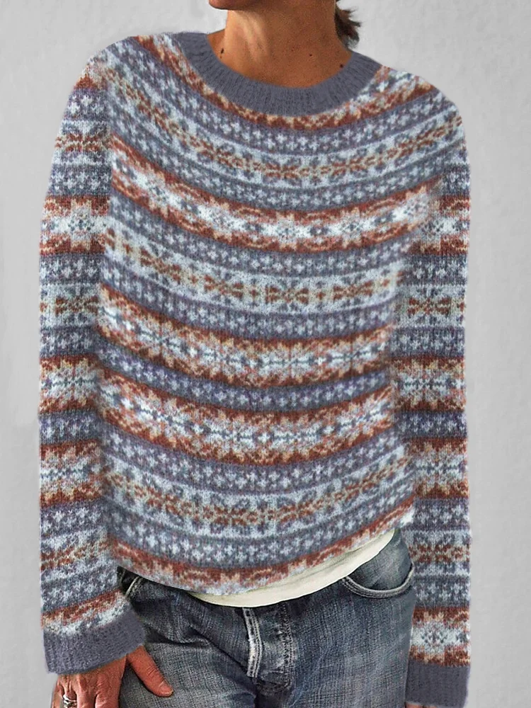 Traditional Pattern Iceland Style Sweater