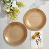 10 Pack | 8" Gold Round Plastic Dessert Plates With Gold Rim, Disposable Appetizer Salad Party Plates