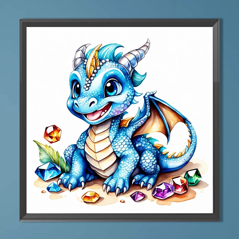 Diamond Painting - Full Round Drill - Jewel Bean Dinosaur(Canvas|30*30cm)