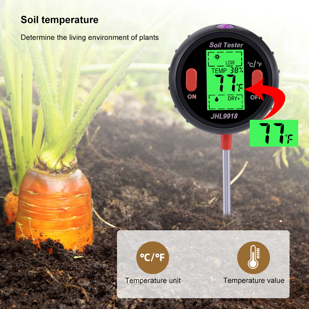 Soil PH Tester 5-in-1 Moisture Sunlight Acidity Analyzer for Flowers Plants от Cesdeals WW
