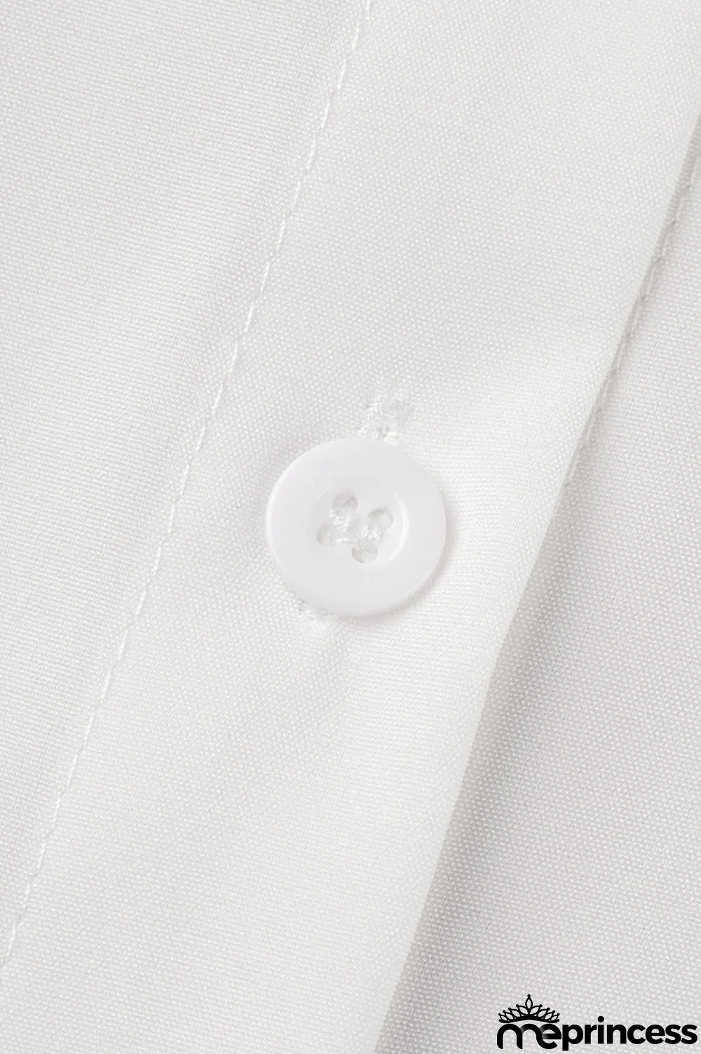 White Fashion Casual Solid Slit Turndown Collar Long Sleeve Shirt Dress