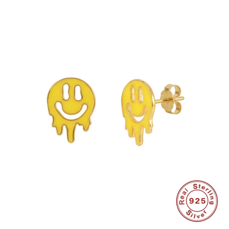 1 Pair 925 Sterling Silver Artificial Gemstones Fruit Ear Studs