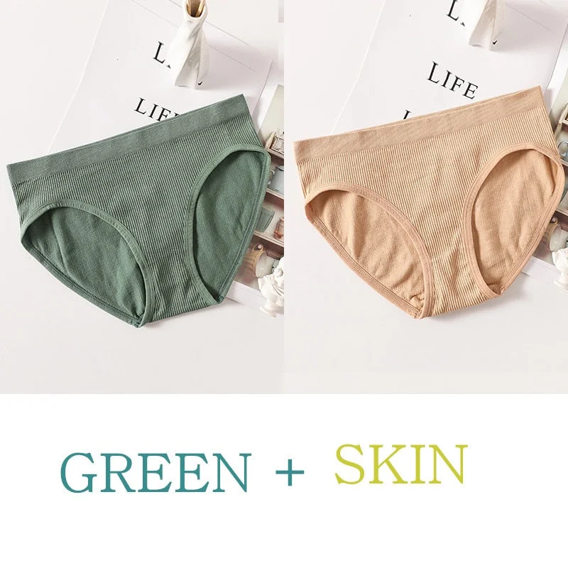 2PCS/Set Women Panties Bodyshaper Briefs Seamless Underwear Sexy Female Underpants Sexy Lingerie Ladies Comfort Cotton Panty M-L