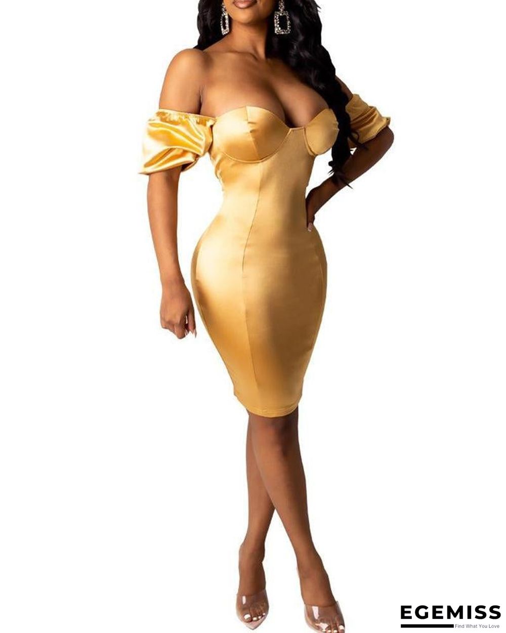 Solid Open Back Bodycon Dress | EGEMISS