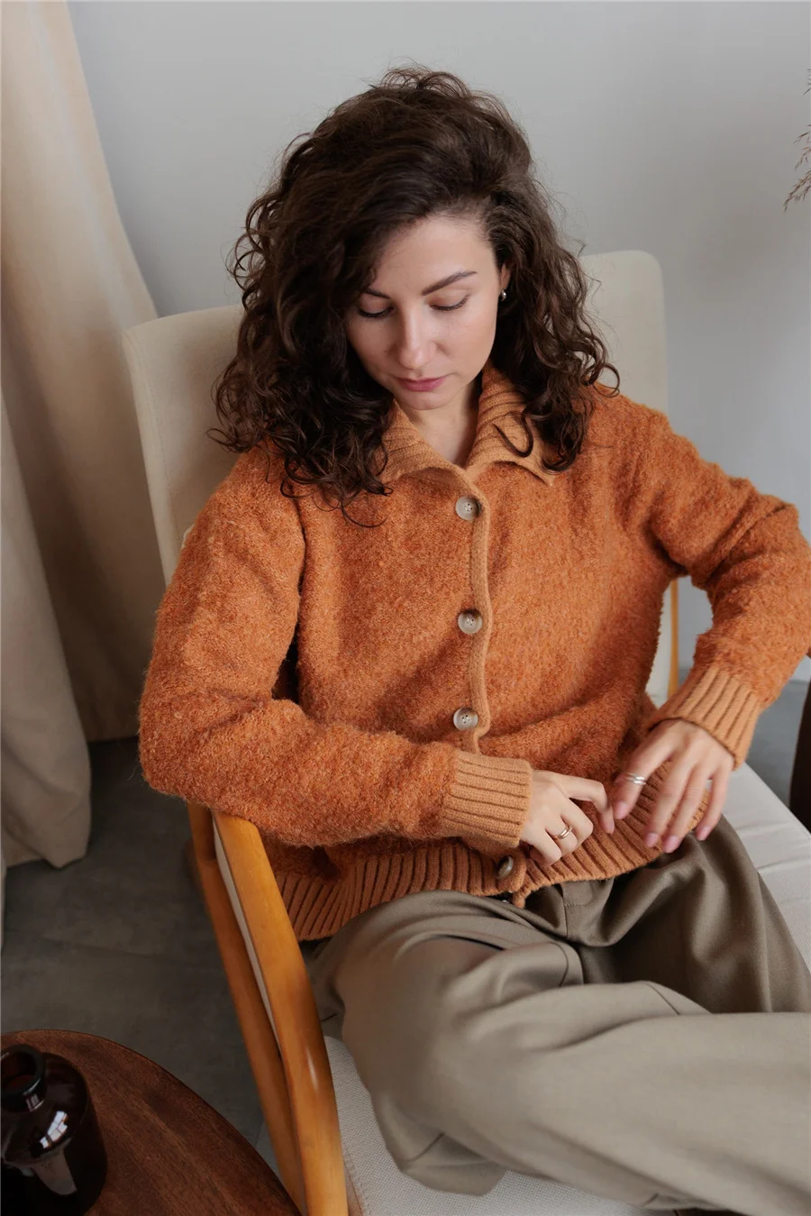 Athvotar Athvotar New Languid Languid Knitted Sweater Jacket For The Women's Autumn/Winter 2025 Languid Collar Knitted Shirt