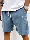 Men's Lace Up Vintage Corduroy Casual Shorts