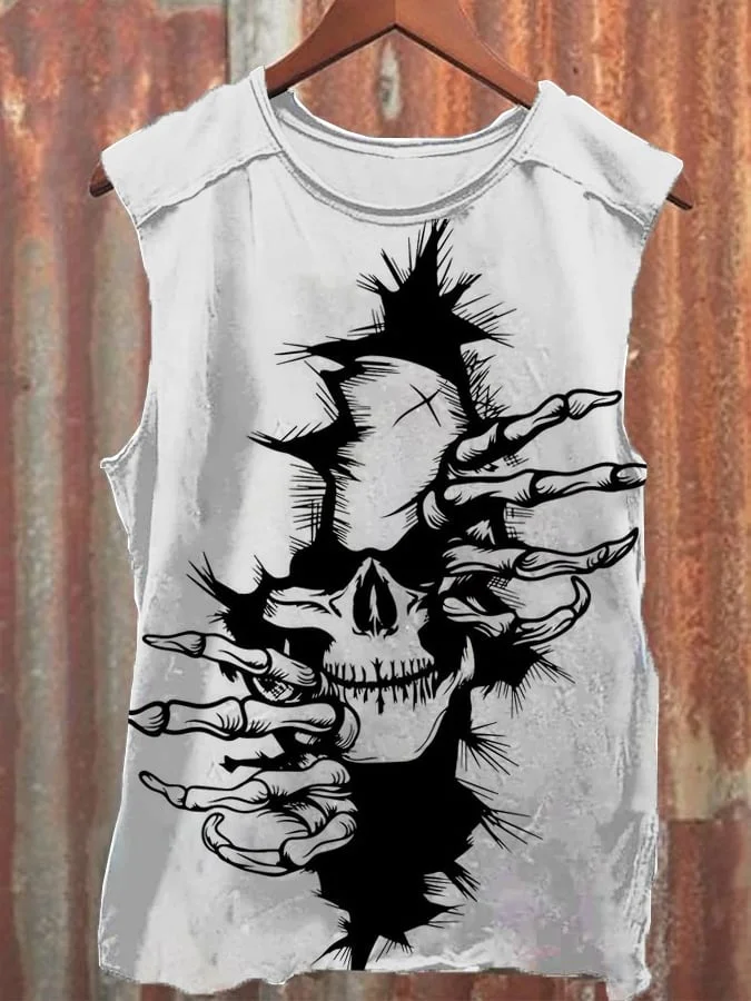 Unisex Vintage Western Art Print Casual Vest