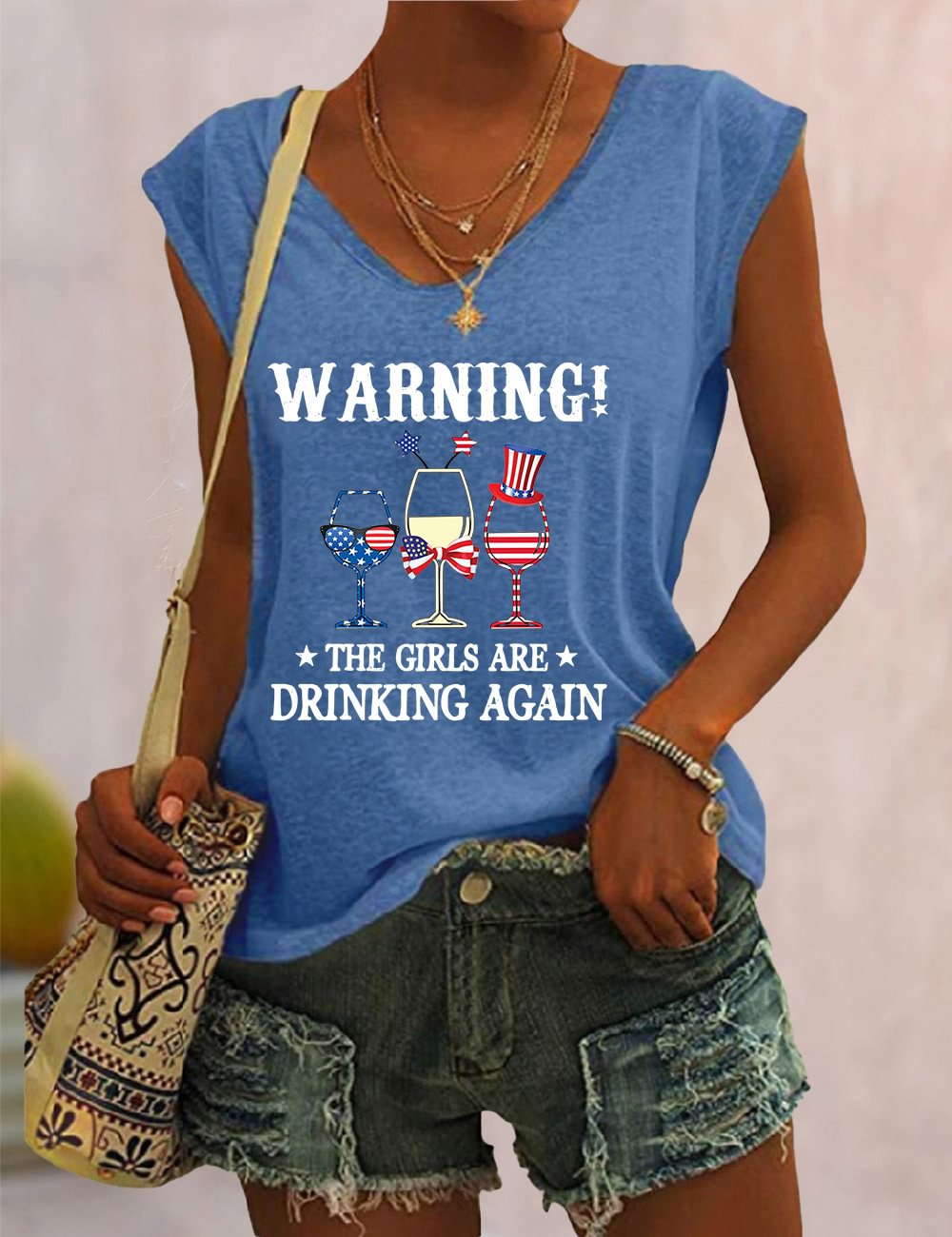 Warning! The Girls Are Drinking Again V Neck Tank