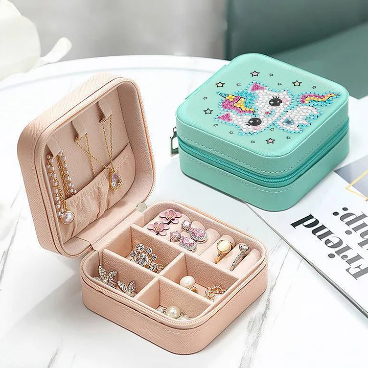 DIY 5D Rhinestone Jewelry Storage Box Special Shape Diamond Case