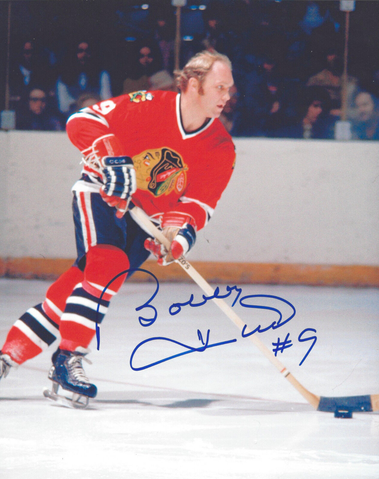 CHICAGO BLACKHAWKS BOBBY HULL SIGNED AUTHENTIC 8X10 Photo Poster painting w/COA NHL HOF