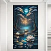 (40*70cm)Lotus Shadow Under The Moon - Full Round Drill Diamond Painting
