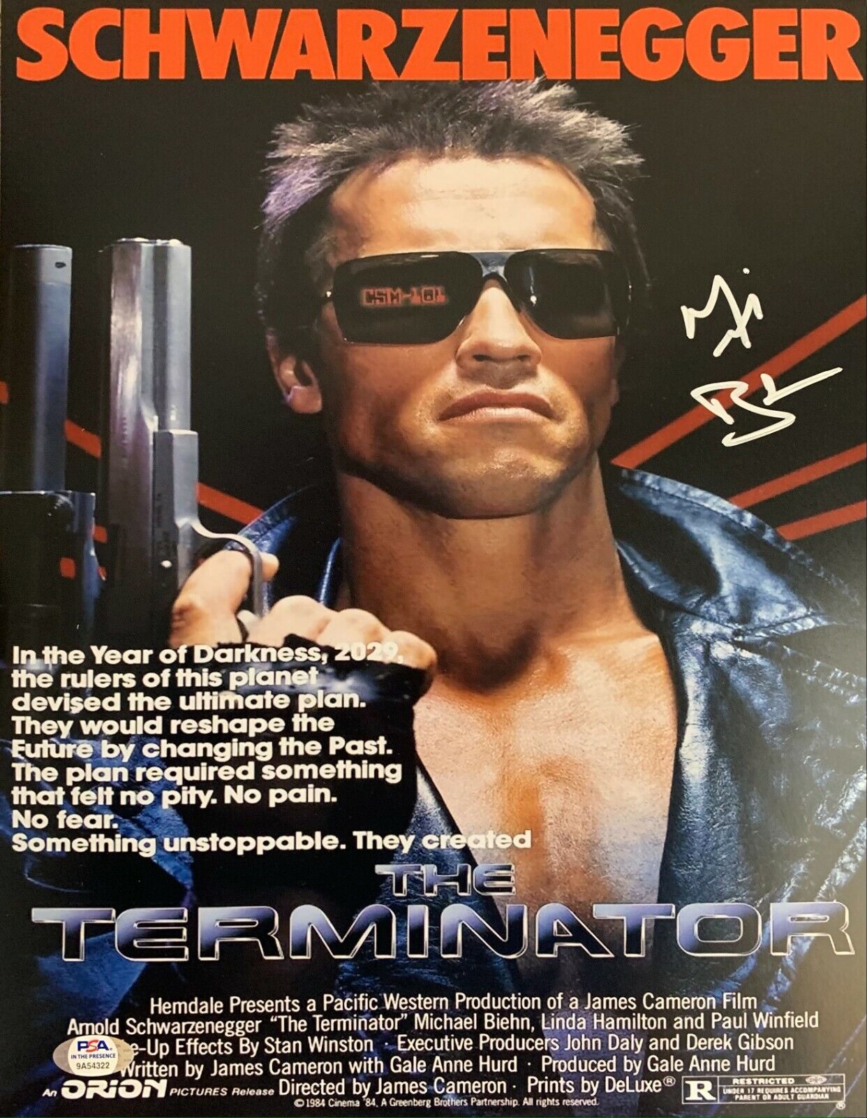 Michael Biehn autographed signed 11x14 Photo Poster painting The Terminator PSA Reese