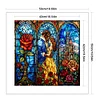 Stained Glass-Beauty And The Beast-Full Embroidery 2 Strands 14CT Stamped Cross Stitch-50*50CM