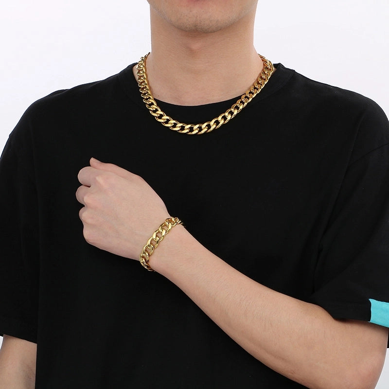 Stainless Steel NK Chain Bracelet Fashion Personality Titanium Steel Figaro Chain Necklace