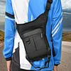 Men Drop Leg Bag Multipocket Fanny Pack Motorcycle Waist Bag for Walking (Black)