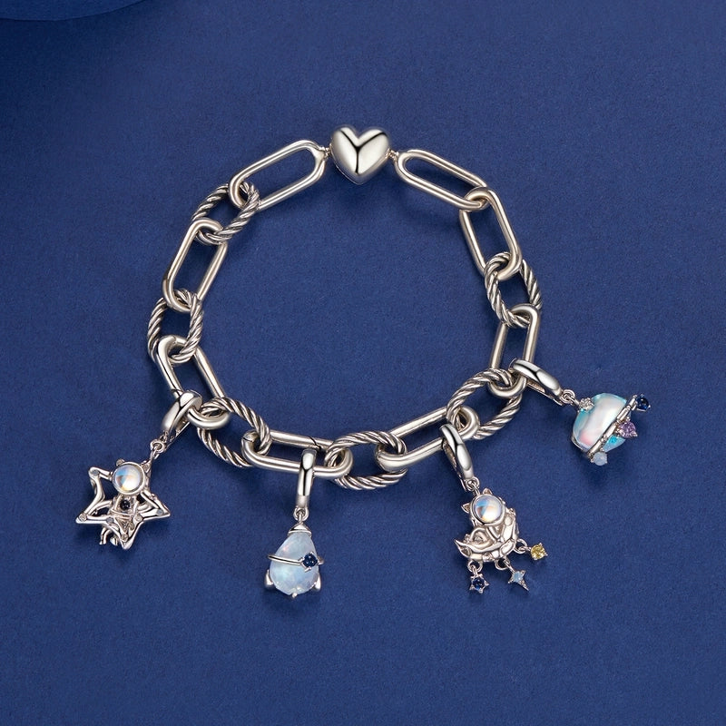 Aifule Original Astronaut Spacecraft Series Beads S925 Sterling Silver DIY Scattered Beads Ornament Combination Beads4