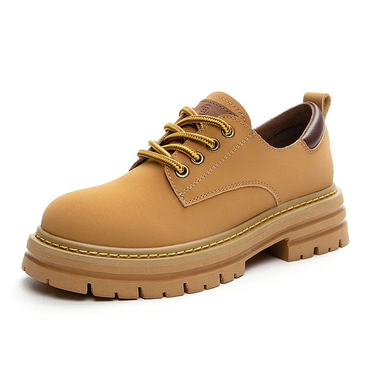 Women Lace Up Loafers Round Toe Oxford Walking Shoes shopify Stunahome.com