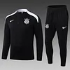 Joyfball 2025/2026 Corinthians Half-Pull Training Suit Black Football Shirt 1:1 Thai Quality