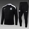 2025/2026 Corinthians Paulista Half-Pull Training Suit Black Football Shirt 1:1 Thai Quality Set