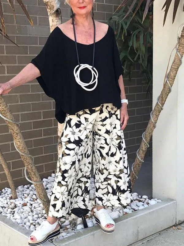 Vacation printed daily thin ladies suit