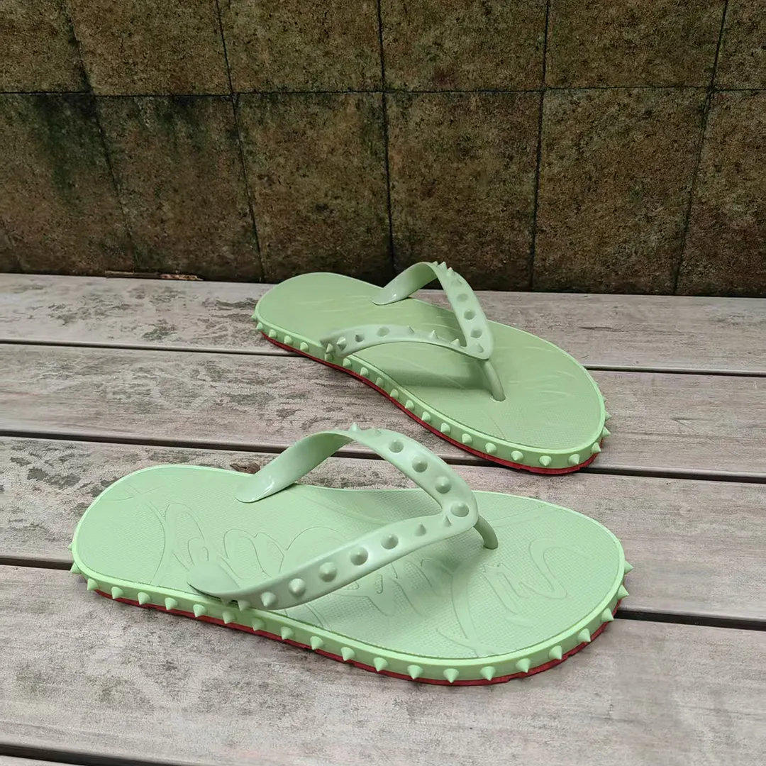 Gentleman's Red Bottom R ivet Flip-Flops Casual Fashion Non-Slip Flip Flops-vocosishoes