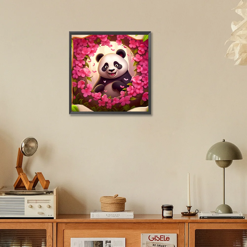 Full Round Diamond Painting 30*30cm - Picture Frame Animal Panda