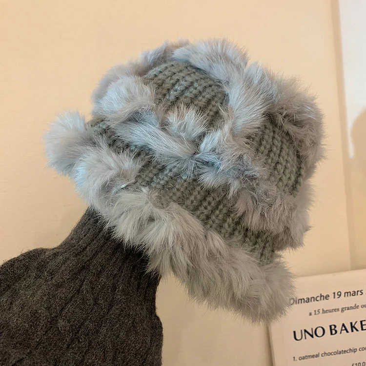 Women Winter Knitted Plush Warm Hat