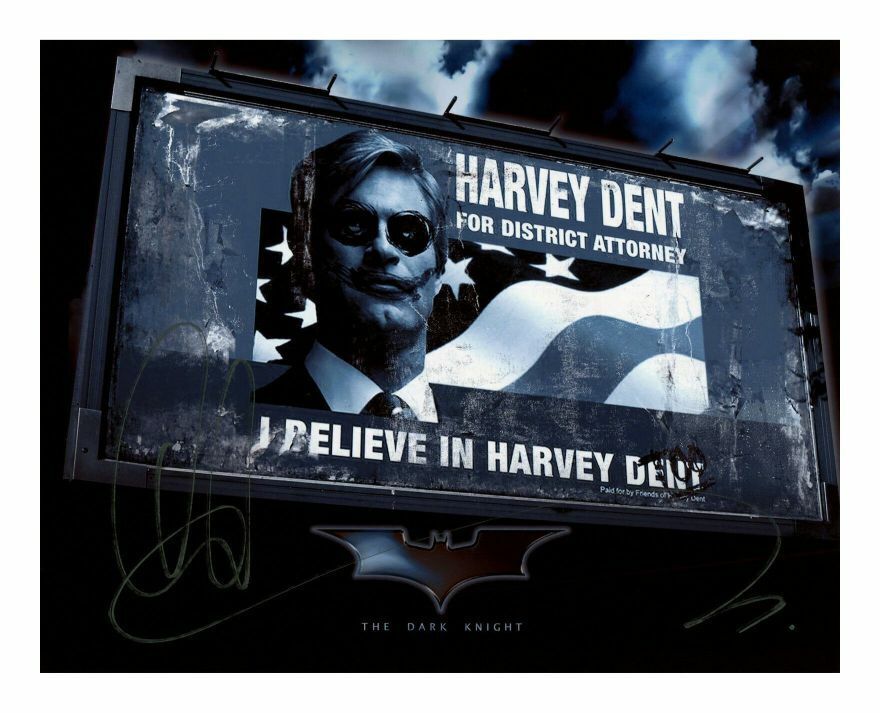 AARON ECKHART - BATMAN THE DARK KNIGHT RISES AUTOGRAPH SIGNED PP Photo Poster painting POSTER