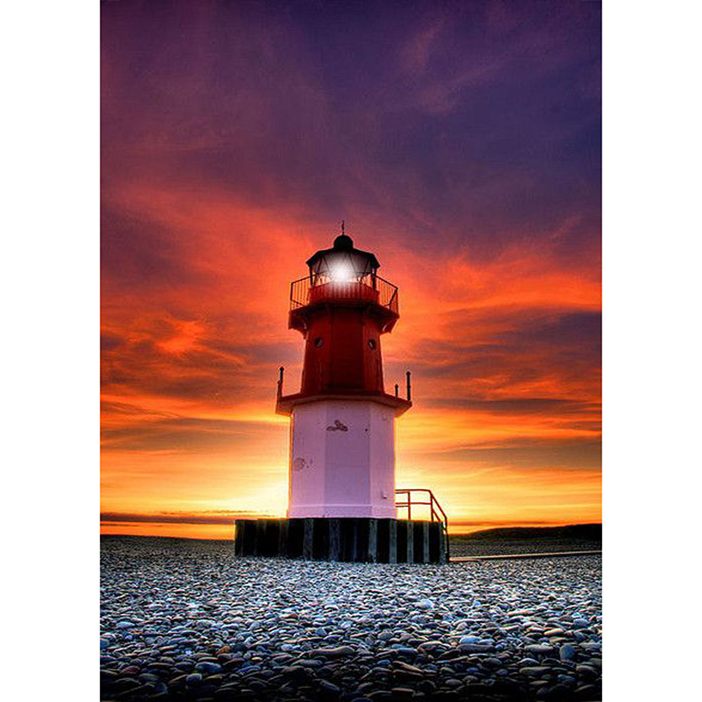 

30*40CM - Round Drill Diamond Painting - Sunset Beacon, 501 Original