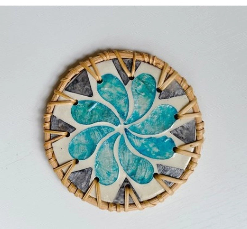 Casual Retro Flower Wood Placemat 1 Piece