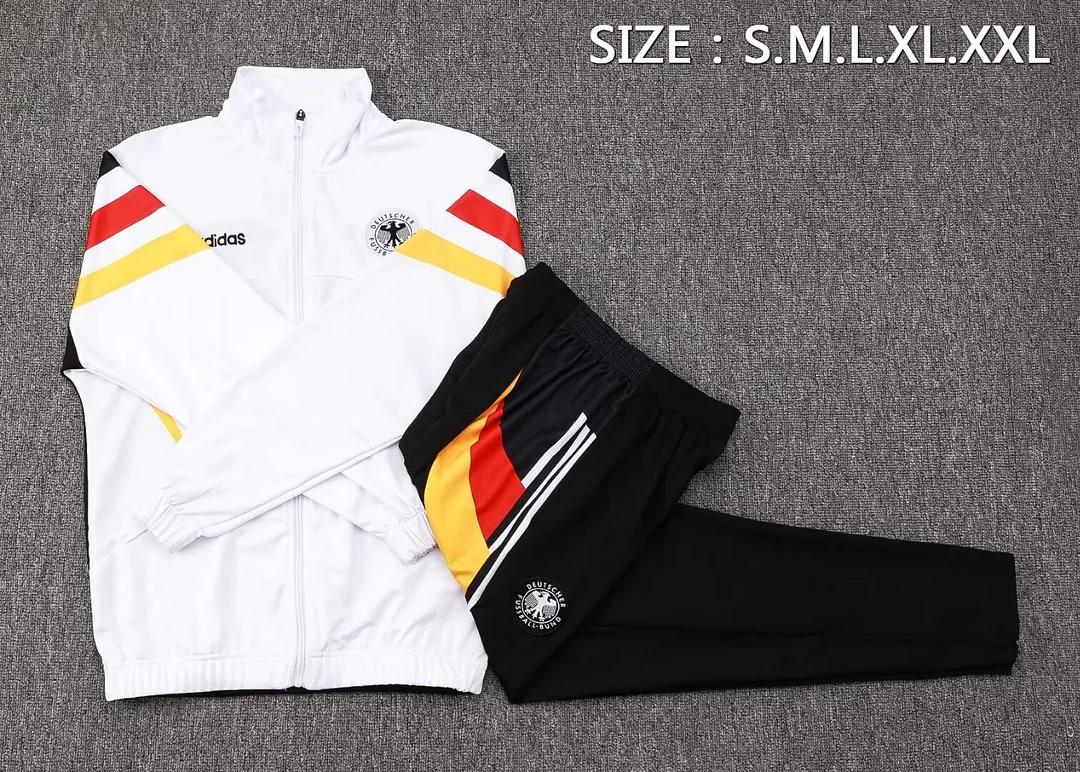 2024 Germany Long Zipped Jacket White Football Shirt 1:1 Thai Quality