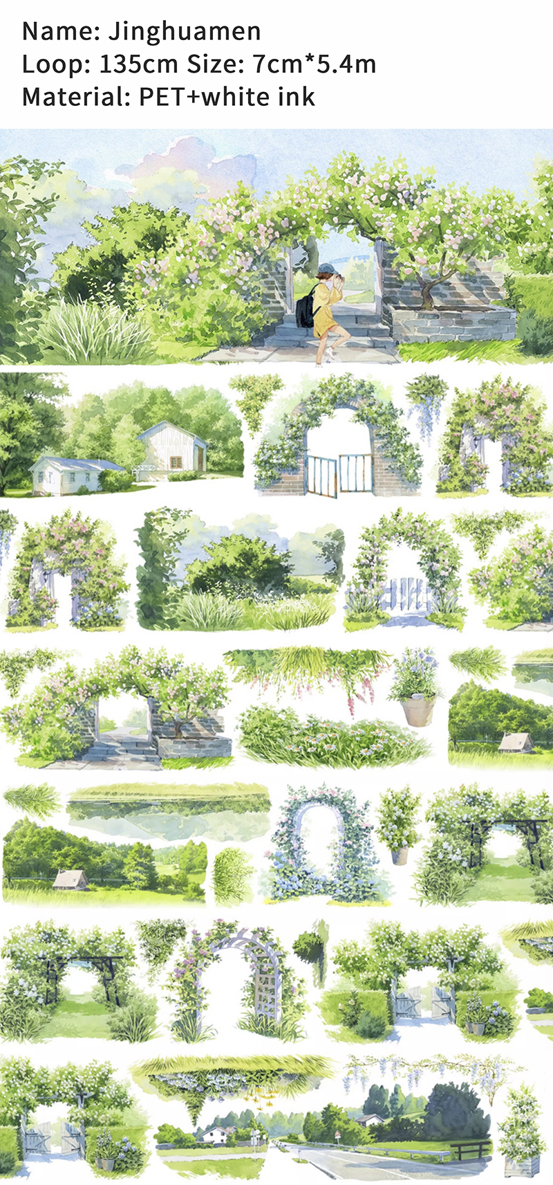 PET Tape - Vintage Forest Plant House Sea Sunrise Landscape 