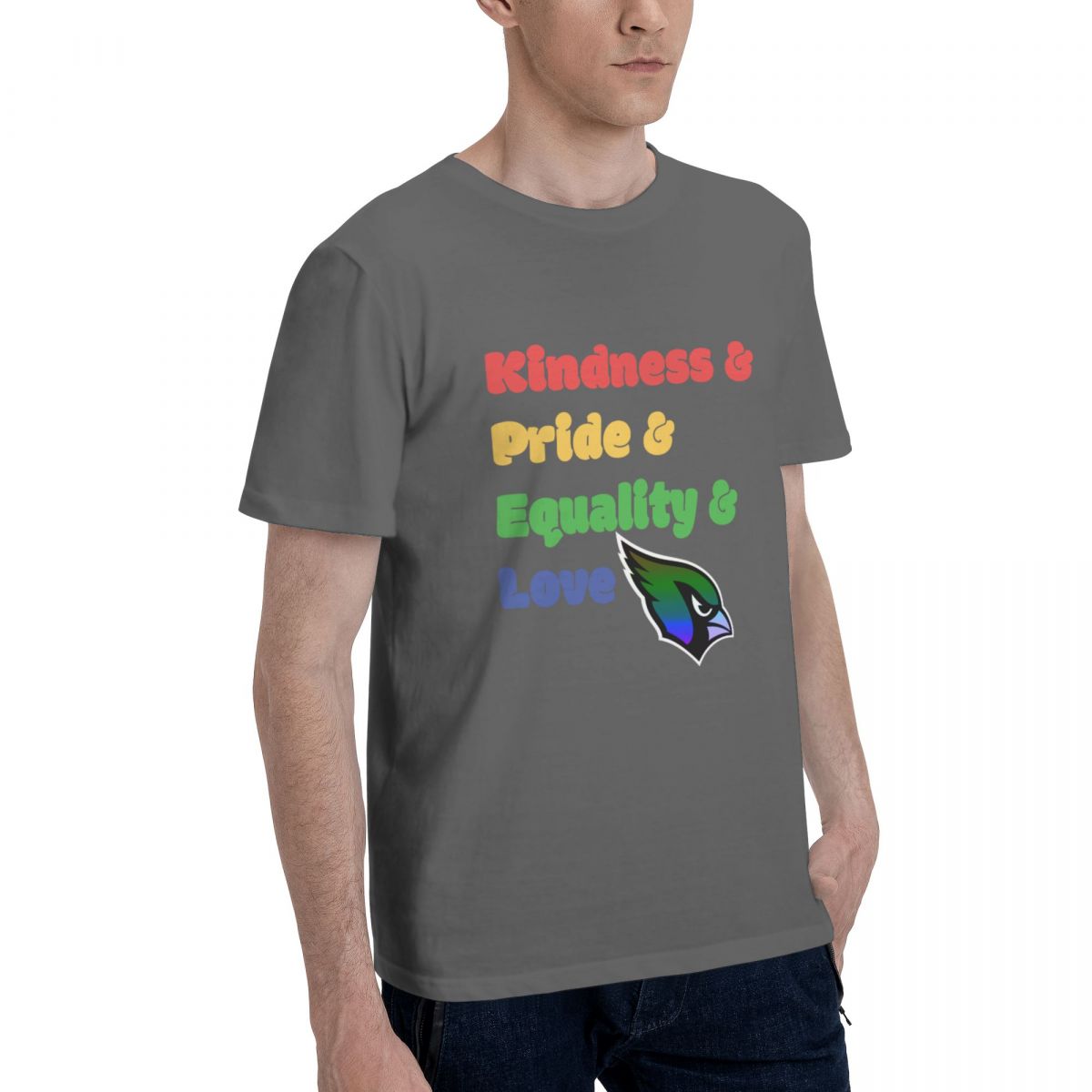 Arizona Cardinals Colorful LGBT Men's Cotton Crewneck T-Shirt