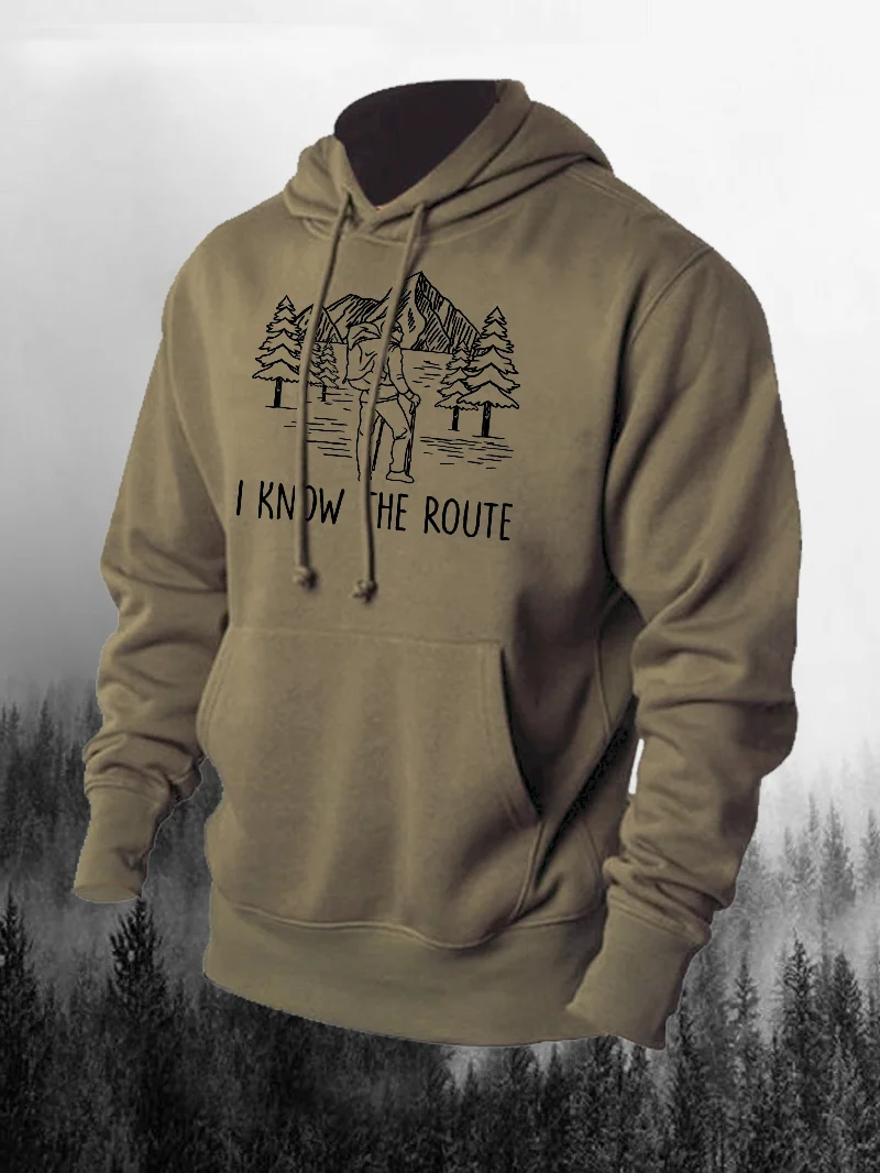 I Know The Route Men's Casual Hoodie