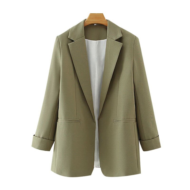 TRAF Women Fashion Office Wear Basic Blazers Coat Vintage Long Sleeve Pockets Female Outerwear Chic Tops
