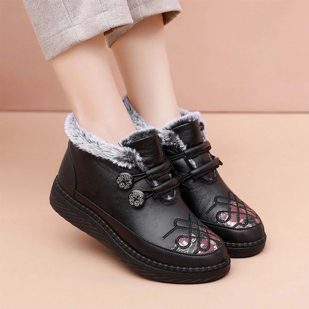 Smiledeer Women's Winter Snow Boots Anti-Slip Plush Warm Cotton Shoes