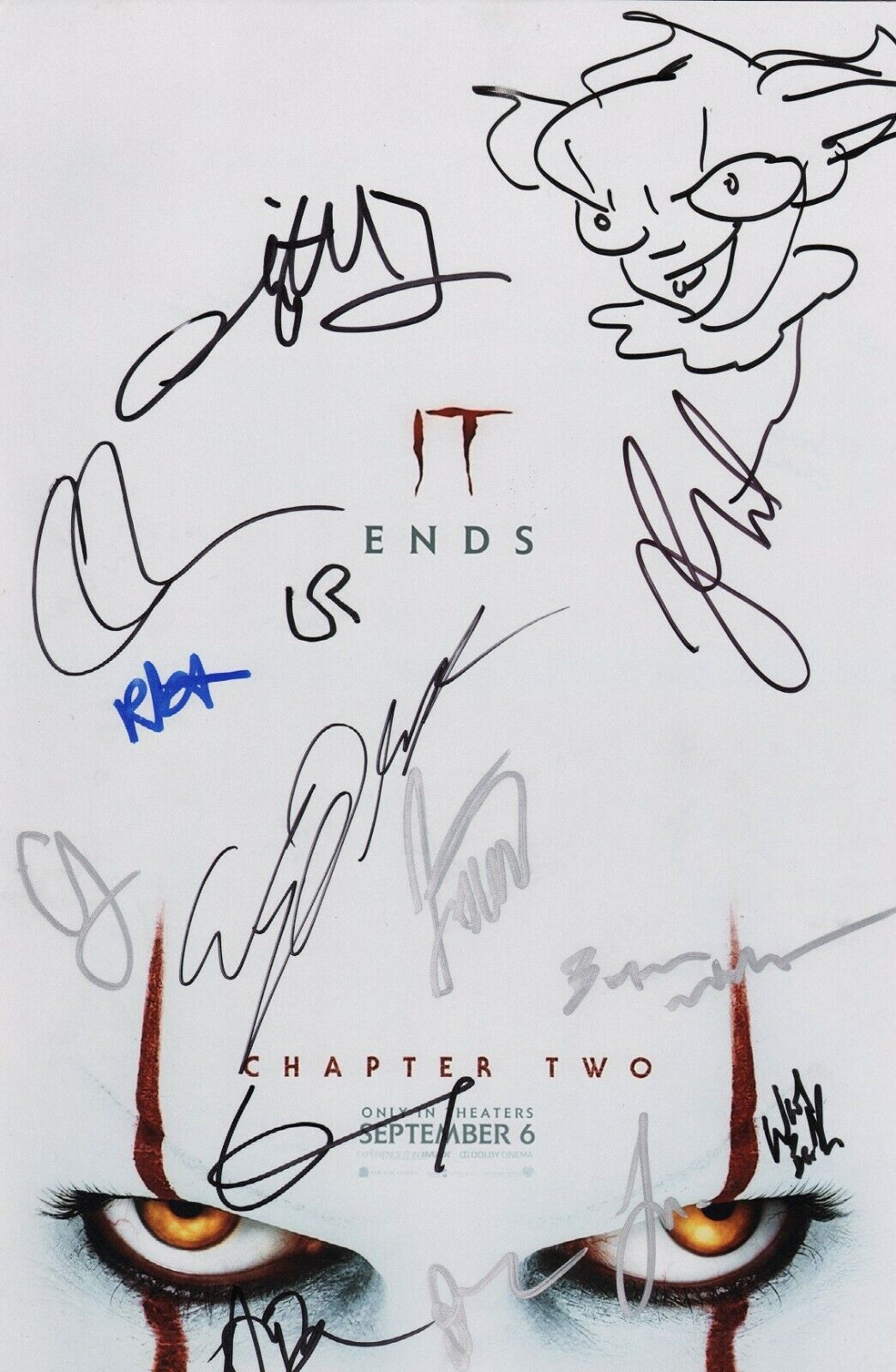 ~~ IT CHAPTER 2 Cast x14 Authentic Hand-Signed Jessica Chastain