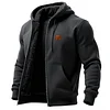 Men's Outdoor Style Hooded Sweatshirt Thick Cardigan Jacket by Inlyline