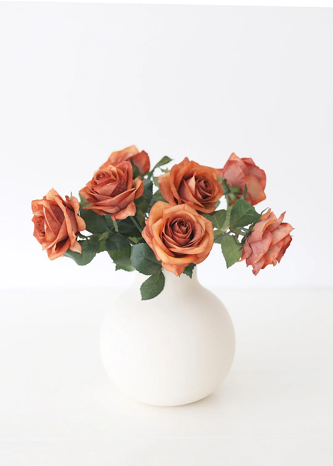 Fake Rose in Terracotta - 21.5"