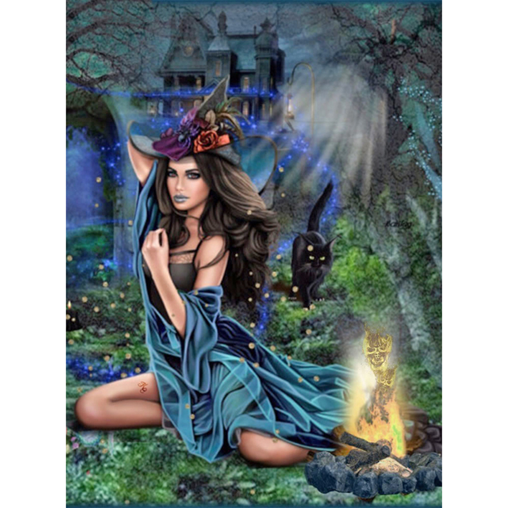 

35*45CM - Round Drill Diamond Painting - Elf Beauty, 501 Original