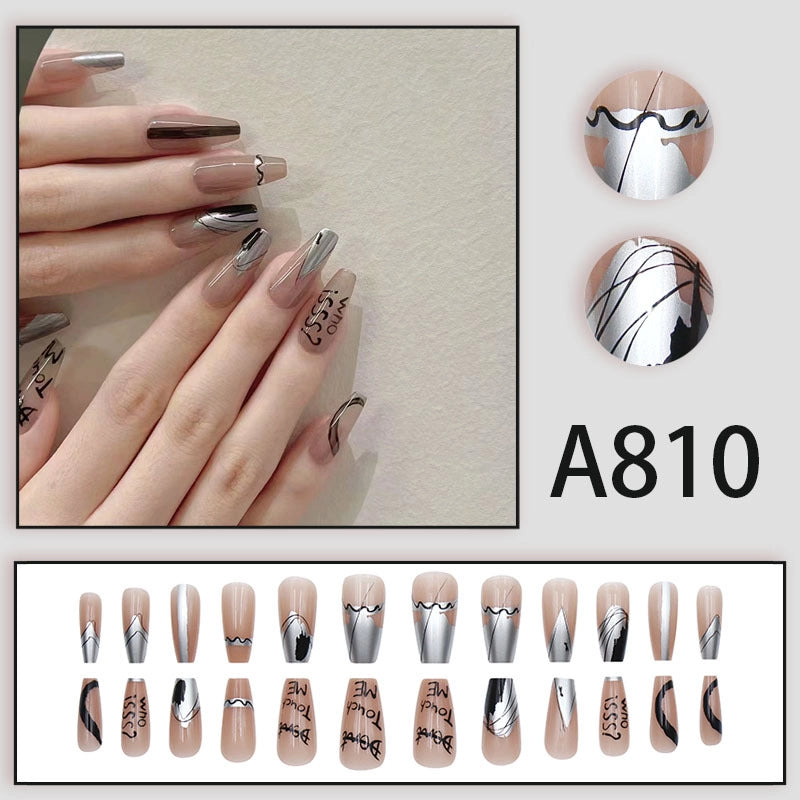 New Popular Simple Wearable Nail Patch 24 Pieces Boxed Pure Desire Style High Sense Factory Direct Sales